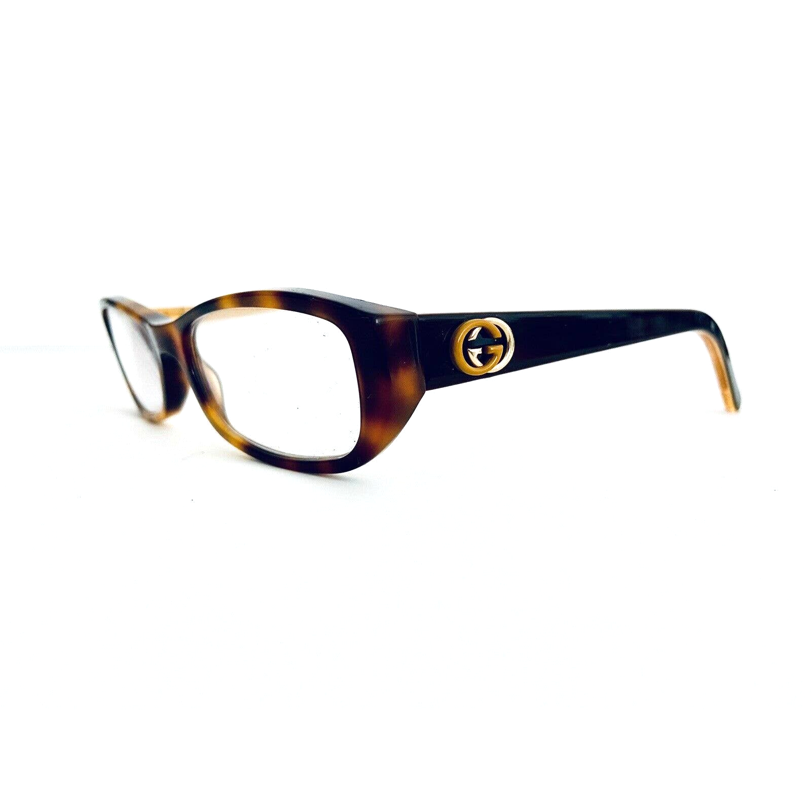 Gucci Tortoise Rectangular Frame Glasses